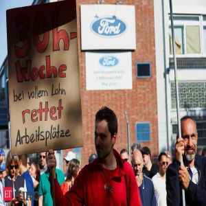 Workers strike in protest against job cuts at Ford Germany