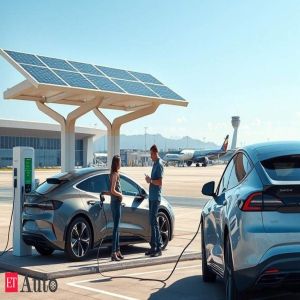 Solar EV charging unit comes up near KIAL